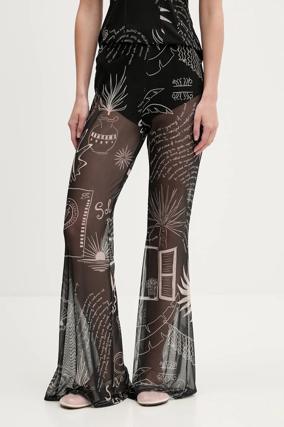 Hlače Never Fully Dressed pletivo crna NFDTR482