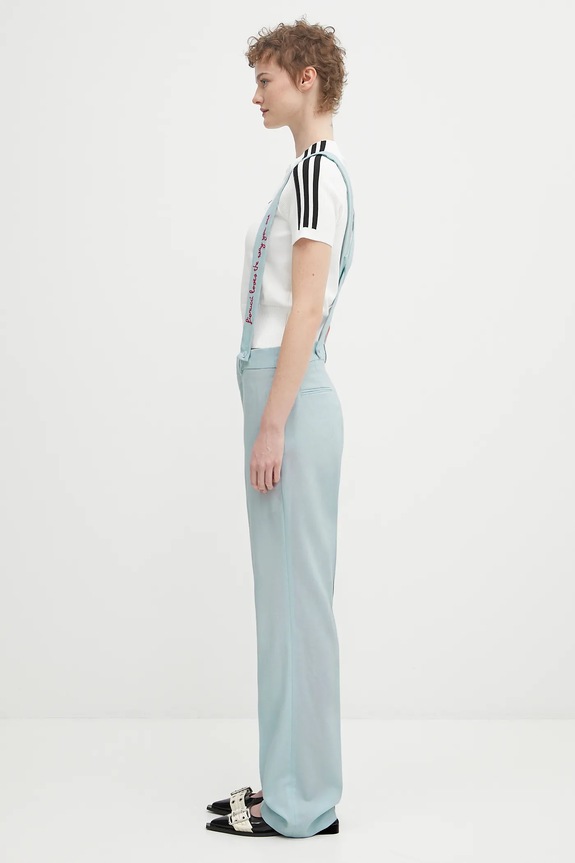 Fiorucci pantaloni in lana Embroidered Suspender W02SPBPA183WO01BL02 blu SS25