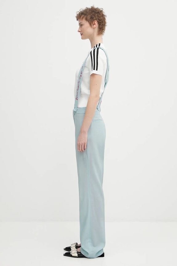 Fiorucci pantaloni in lana Embroidered Suspender W02SPBPA183WO01BL02 blu SS25