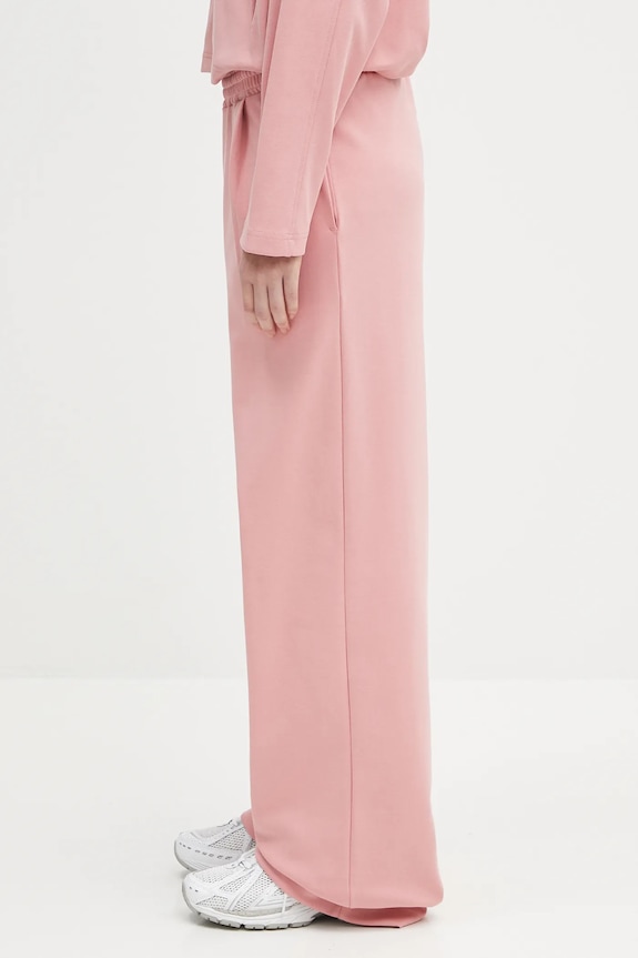 Pangaia spodnie dresowe DNA Double Jersey Pleated Trousers 10002356 różowy AW25
