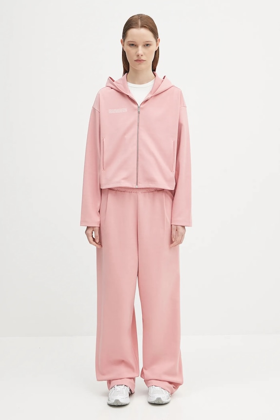 Pangaia spodnie dresowe DNA Double Jersey Pleated Trousers 10002356 różowy