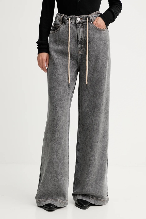 MUNTHE jeansy wide leg damskie OBEY szary 247143024715