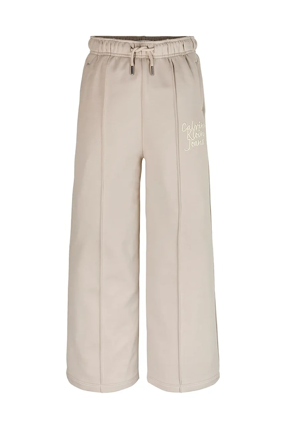 Calvin Klein Jeans spodnie dresowe dziecięce HANDW LOGO WIDE IG0IG02775.128.176.PPYA beżowy SS25