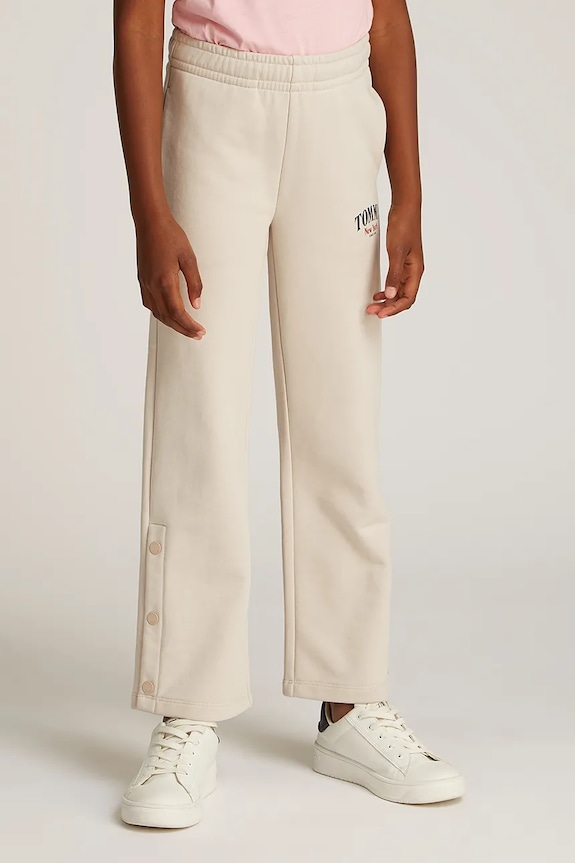 Tommy Hilfiger spodnie dresowe dziecięce dzianina beżowy KG0KG08545.PPYA