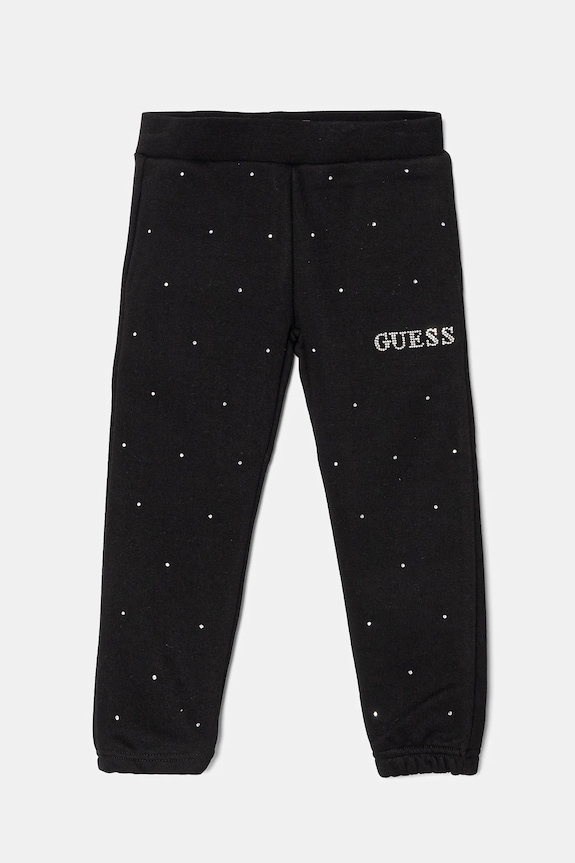 Detské tepláky Guess pletenina čierna J5RQ13.KCLJ0.PPYA