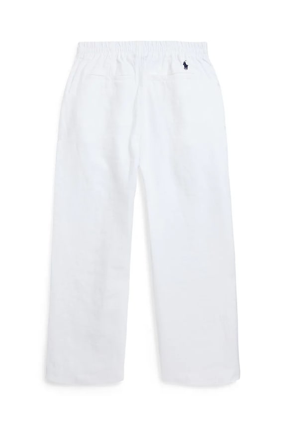 Dziewczynka Polo Ralph Lauren spodnie lniane dziecięce 313901828001 biały