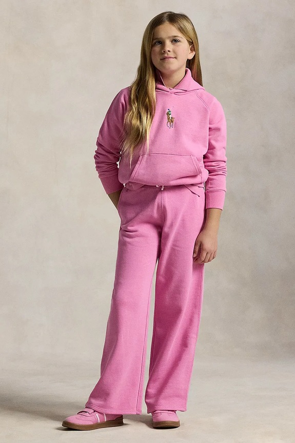 Polo Ralph Lauren spodnie dresowe dziecięce dzianina różowy 313957843002