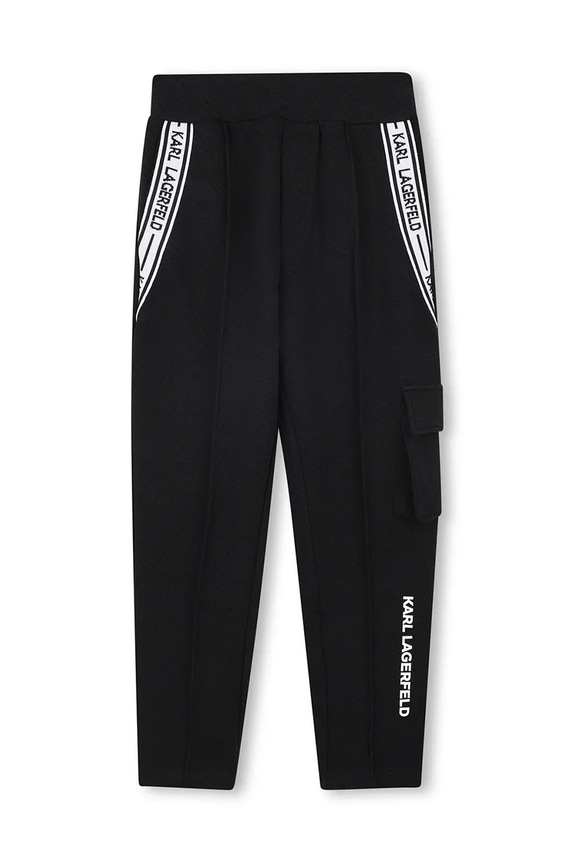 Detské nohavice Karl Lagerfeld s elastanom čierna Z30451.156.162