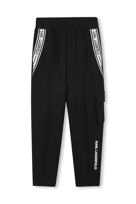 Detské nohavice Karl Lagerfeld s elastanom čierna Z30451.156.162