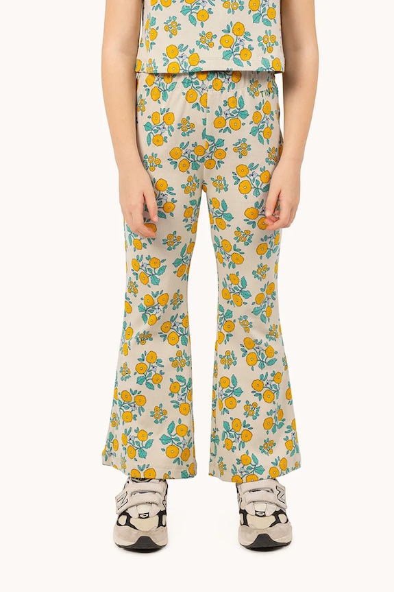 Παιδικό παντελόνι Tinycottons FLOWERS RIB PANT μπεζ SS25.043