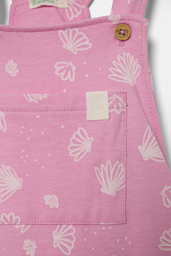 DÍVKA Dětské bavlněné dupačky United Colors of Benetton 35ZEAT011.G.W.Seasonal růžová