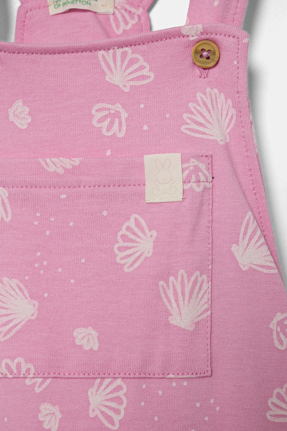 DÍVKA Dětské bavlněné dupačky United Colors of Benetton 35ZEAT011.G.W.Seasonal růžová