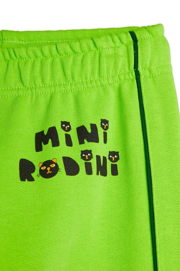 Mini Rodini spodnie dresowe bawełniane dziecięce Mini Rodini Cats zielony 2513010675