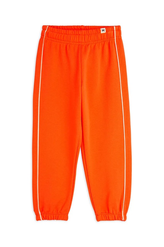 Dětské tepláky Mini Rodini Plain piping 2513010742 oranžová SS25