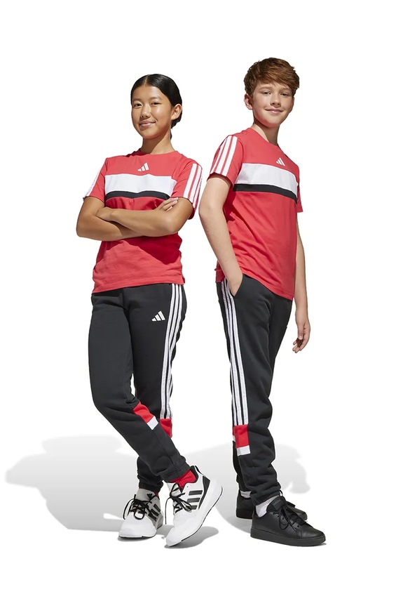 Παιδικό φούτερ adidas πλεκτό ύφασμα μαύρο JC7485