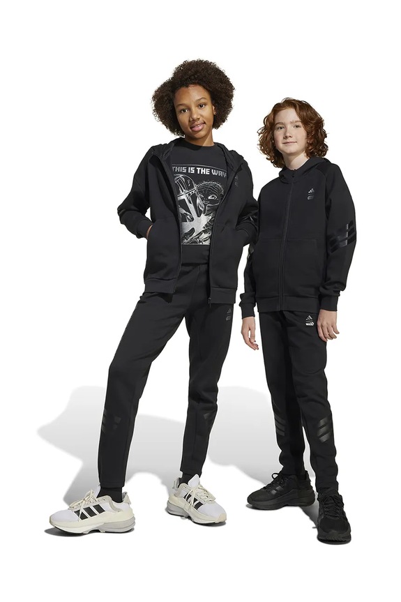 Dětské tepláky adidas pletenina černá JF3635