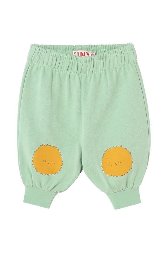 Βρεφικό βαμβακερό φούτερ Tinycottons SUN TALES GRAPHIC BABY SWEATPANT SS25.106 πράσινο SS25