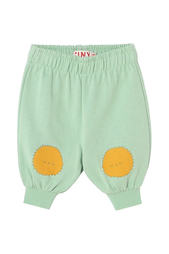 Βρεφικό βαμβακερό φούτερ Tinycottons SUN TALES GRAPHIC BABY SWEATPANT SS25.106 πράσινο SS25