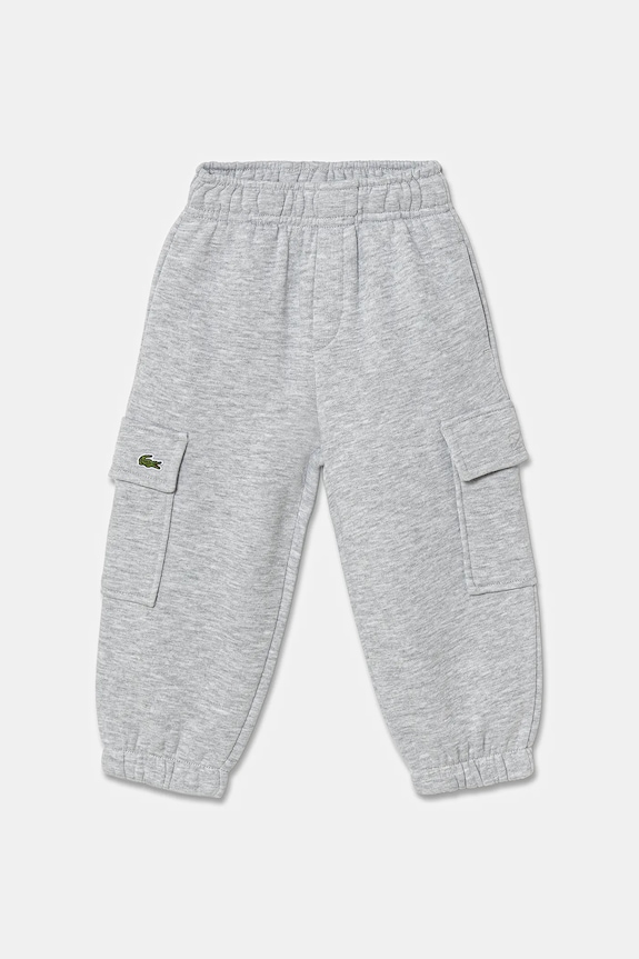 Dětské tepláky Lacoste pletenina šedá XJ7345