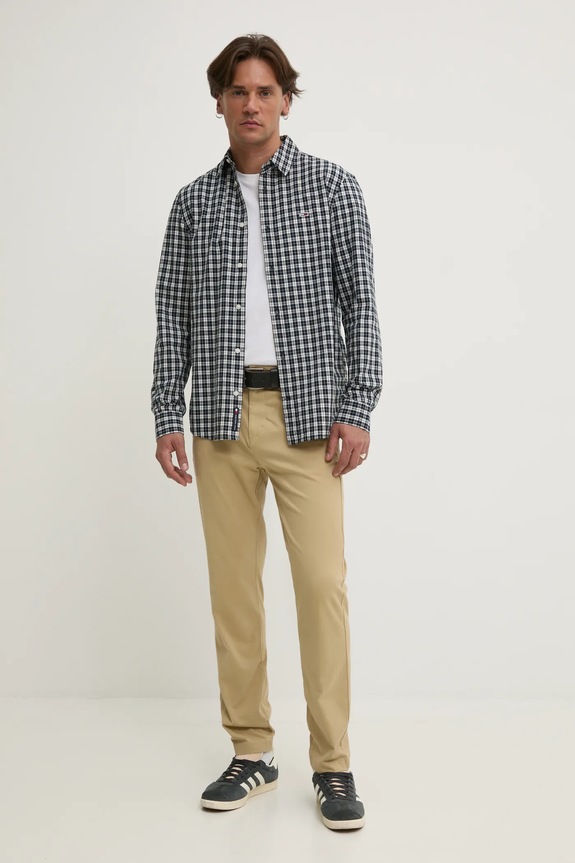 Tommy Jeans nadrág DM0DM20282 bézs AW25