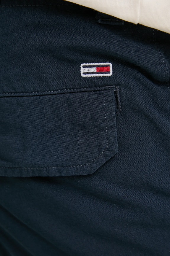 Tommy Jeans pamut nadrág sötétkék DM0DM20284