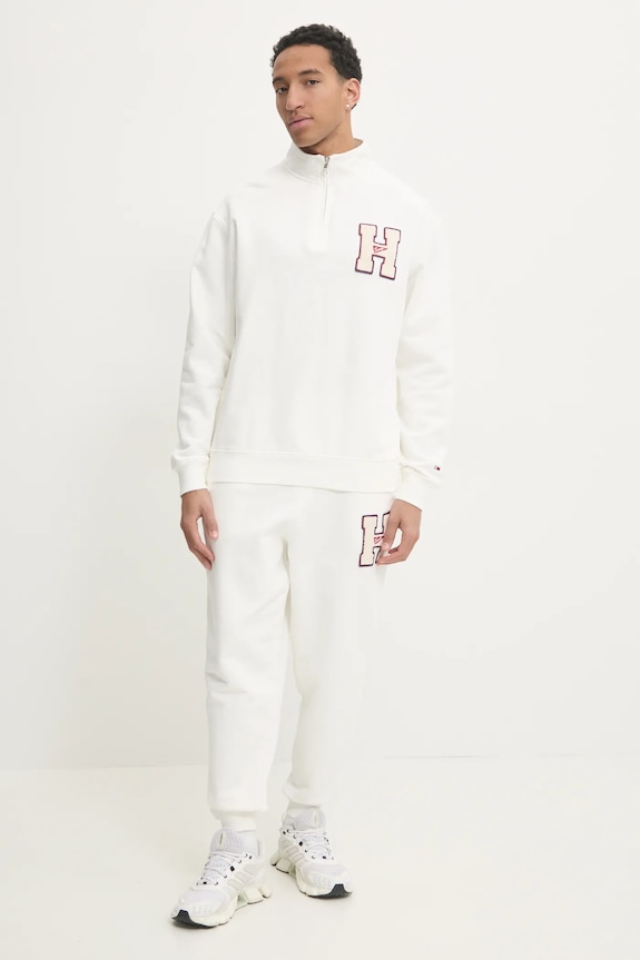 Tommy Jeans pantaloni de trening din bumbac DM0DM21277 bej SS25