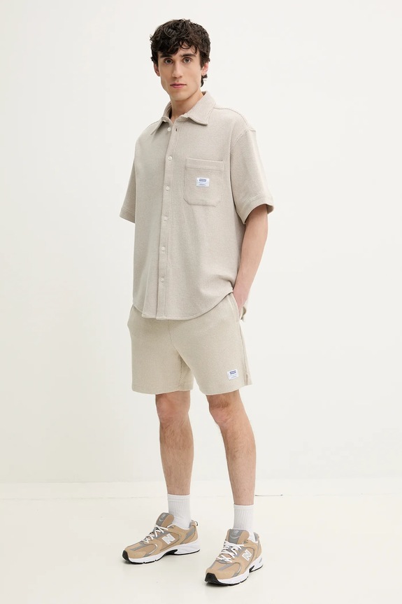 HUGO Blue szorty dresowe męskie z bawełną 50534451 beżowy SS26