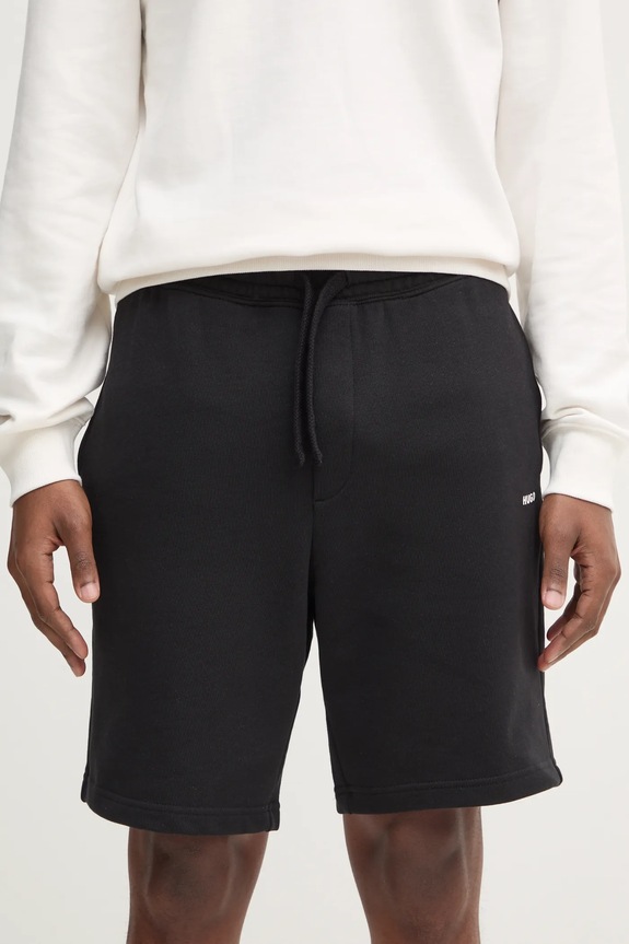 HUGO szorty dresowe męskie bawełniane Dayono bawełna czarny 50530696