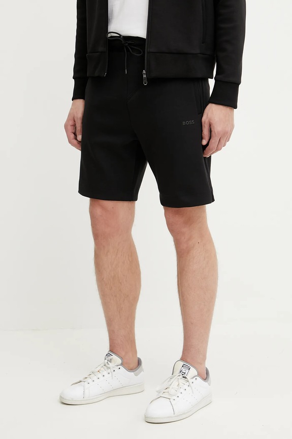 BOSS Green pantaloni scurti tricotaj negru 50530051