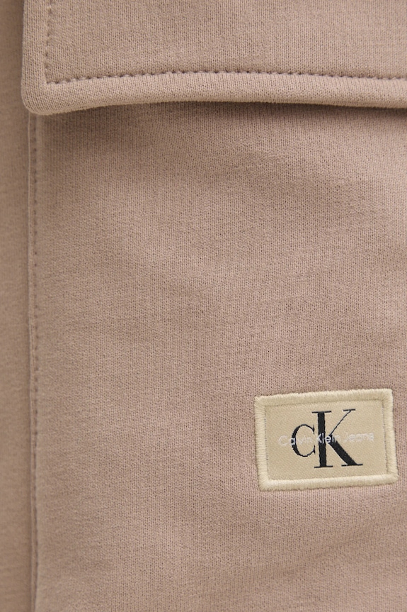 Calvin Klein Jeans spodnie dresowe bawełniane J30J326762 beżowy