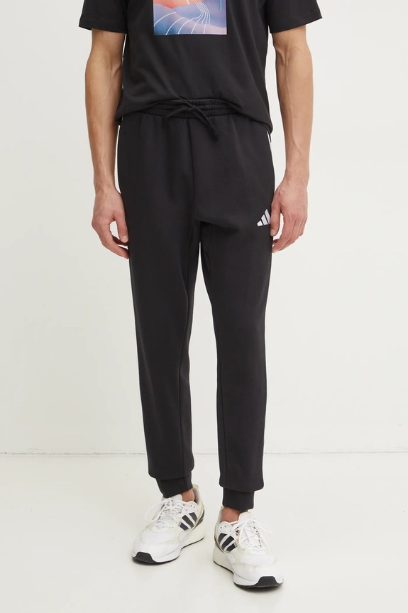 Παντελόνι φόρμας adidas Essentials πλεκτό ύφασμα μαύρο JD1861