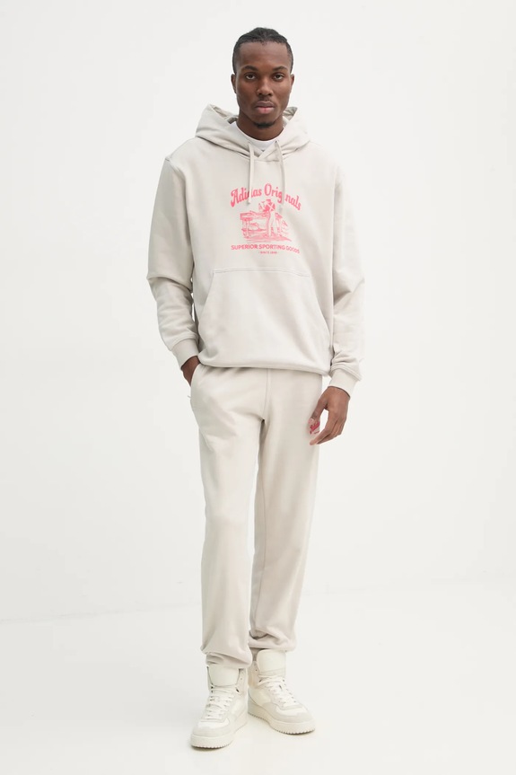 adidas Originals spodnie dresowe bawełniane Wabash JD0672 beżowy SS25