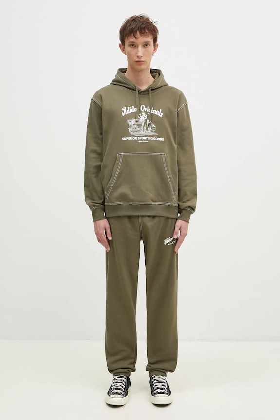 Бавовняні спортивні штани adidas Originals Wabash JP4486 зелений