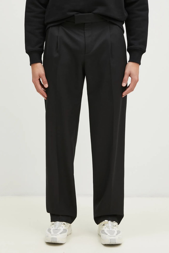 Drôle de Monsieur wool blend trousers Le Pantalon Golfeur fabric black PERM.BP165.PL127.BL