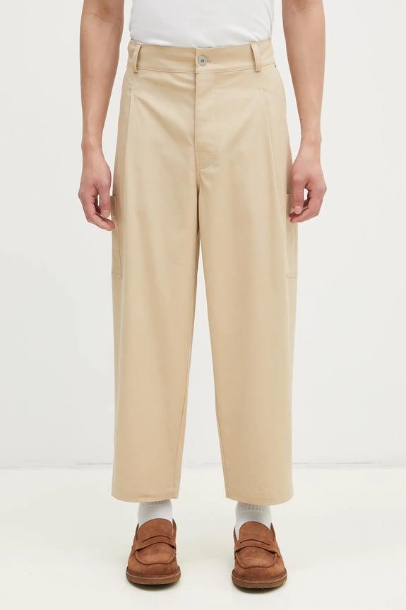 Брюки Drôle de Monsieur Le Pantalon Cropped Twill с эластаном бежевый F.BP155.CO206.BG