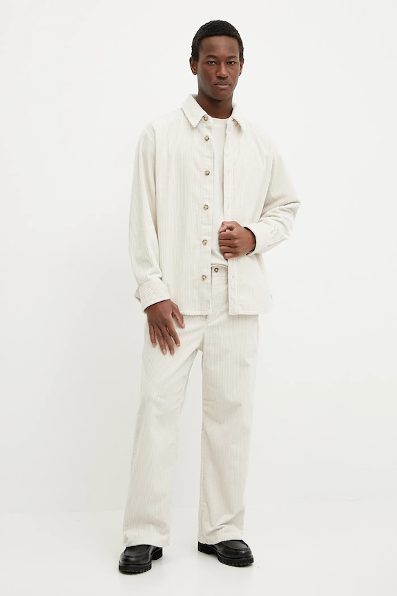 Hlače iz rebrastega žameta A.P.C. pantalon river H COHDW.H08470 bež SS25