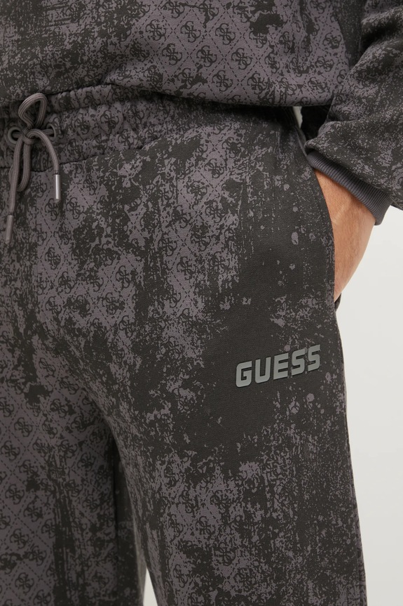 Guess pantaloni de trening din bumbac GOTAM negru Z5RB14.K9YI1