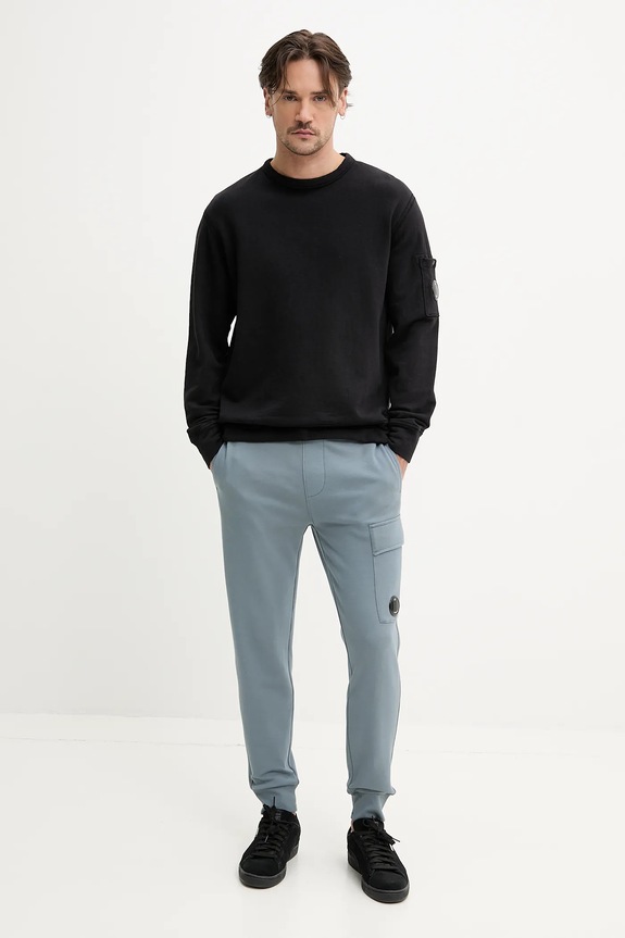 C.P. Company pantaloni della tuta di cotone 18CMSP017A005086W blu SS25