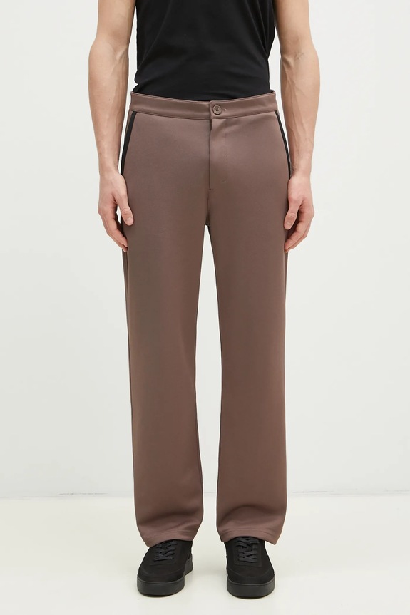 Nohavice adidas Originals Premium Track Pant s elastanom hnedá JN4455