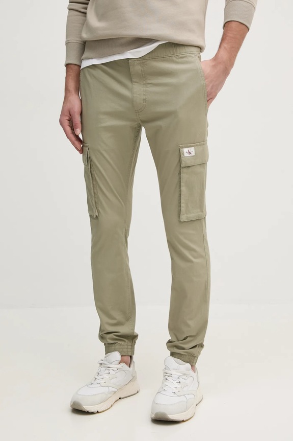 Nohavice Calvin Klein Jeans látka zelená J30J327614