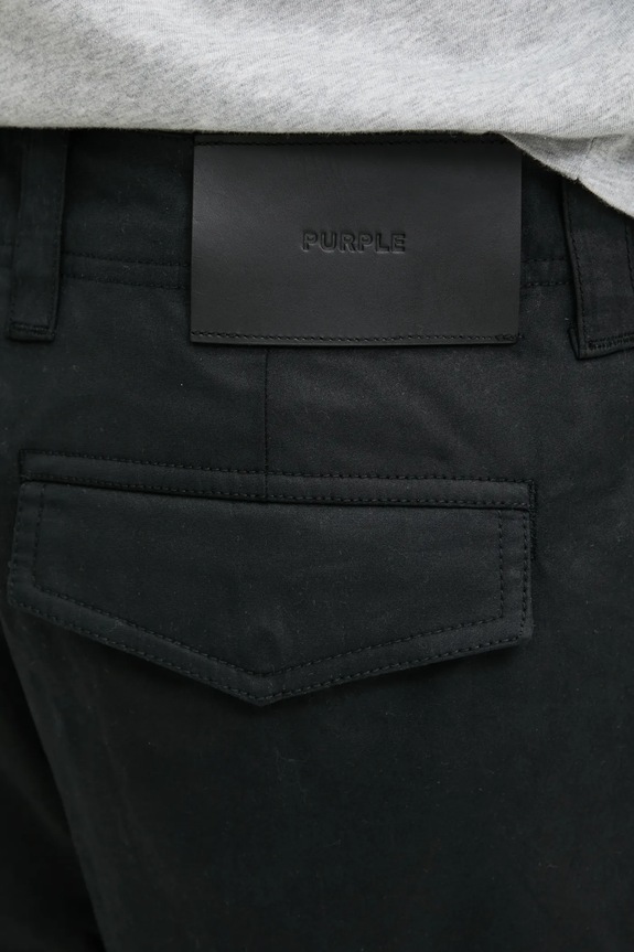 PURPLE BRAND pantaloni in cotone WOVEN CARGO PANT nero P527.WCBB125