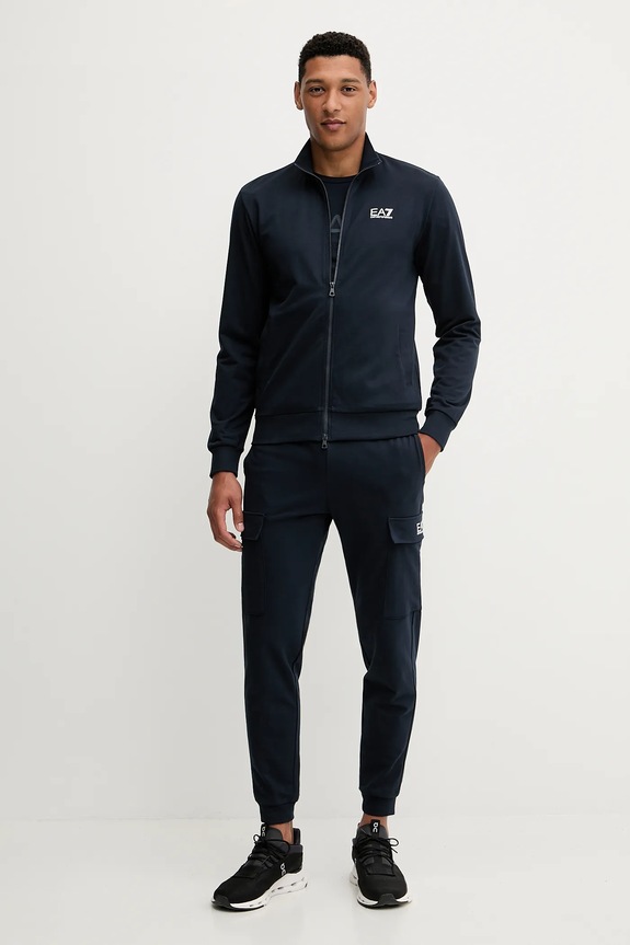 EA7 Emporio Armani spodnie dresowe bawełniane PJVRZ.8NPP67 granatowy SS26