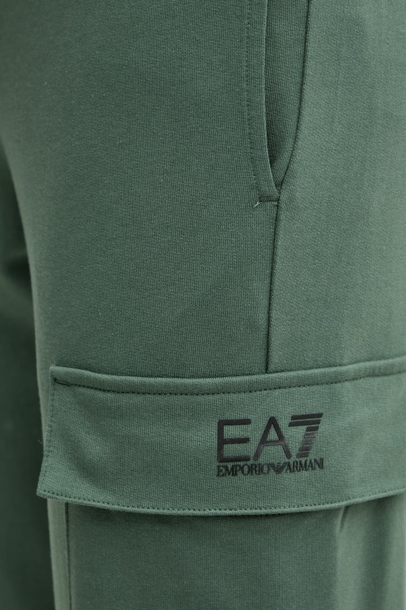 EA7 Emporio Armani spodnie dresowe bawełniane zielony PJVRZ.8NPP67