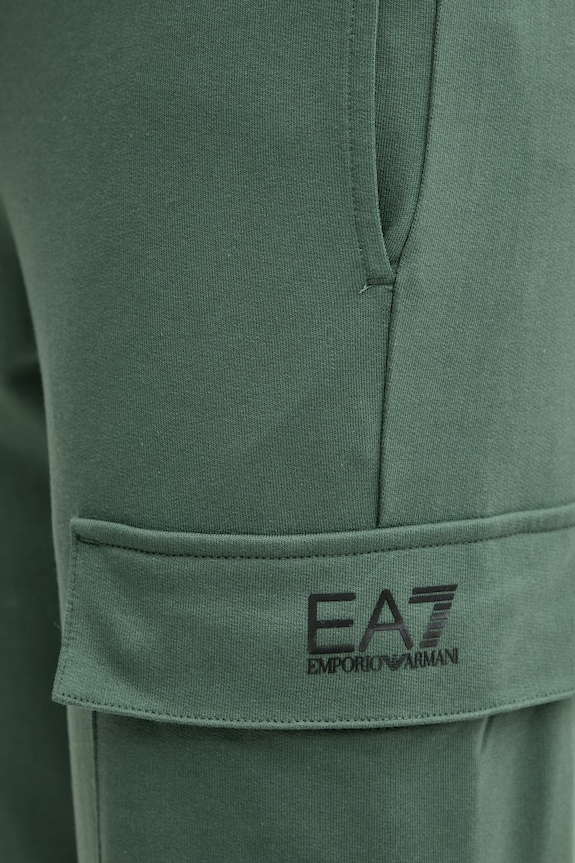 EA7 Emporio Armani spodnie dresowe bawełniane zielony PJVRZ.8NPP67