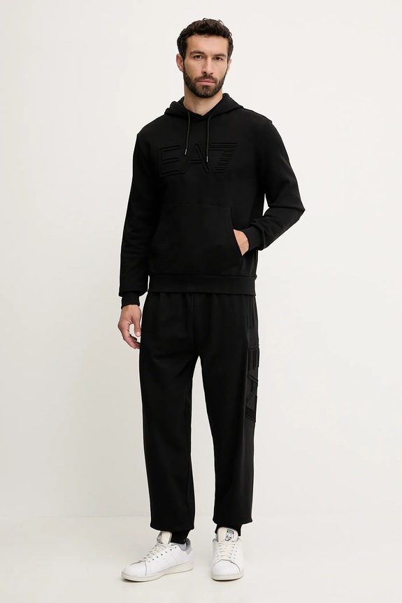 EA7 Emporio Armani pantaloni tuta di cotone AF10432.7M000154 nero SS25