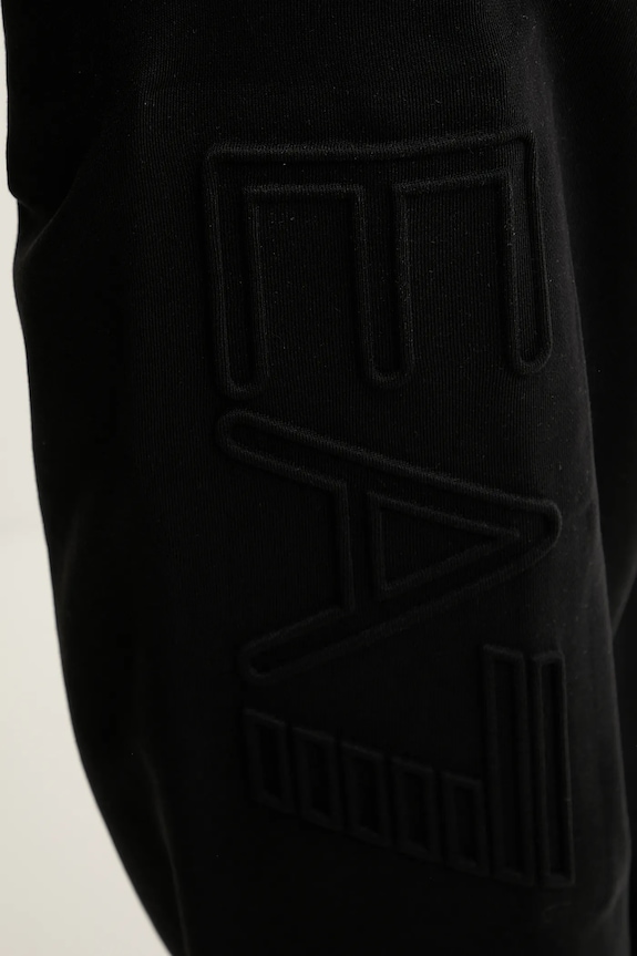 EA7 Emporio Armani pantaloni tuta di cotone nero AF10432.7M000154