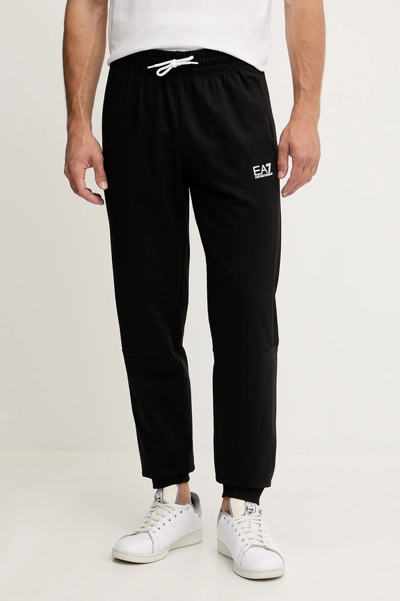 Bavlněné tepláky EA7 Emporio Armani bavlna černá AF12681.7M000205