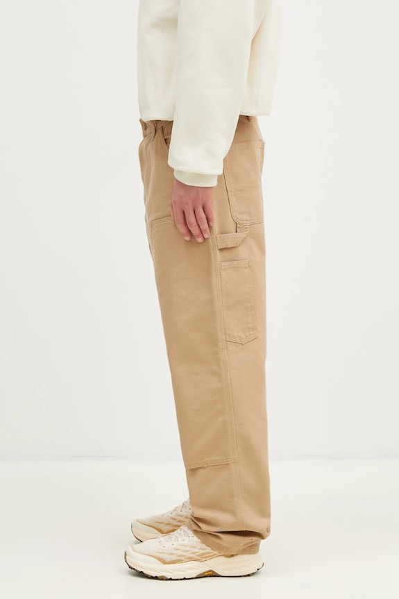 Carhartt WIP pantaloni in cotone Double Knee Pant I031501.700 marrone SS25