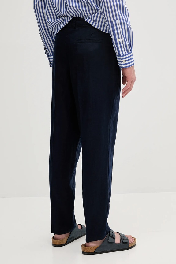 Îmbrăcăminte United Colors of Benetton pantaloni bărbați din in 4AGH55HW8 bleumarin