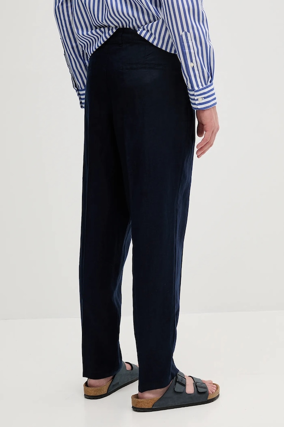 Îmbrăcăminte United Colors of Benetton pantaloni bărbați din in 4AGH55HW8 bleumarin